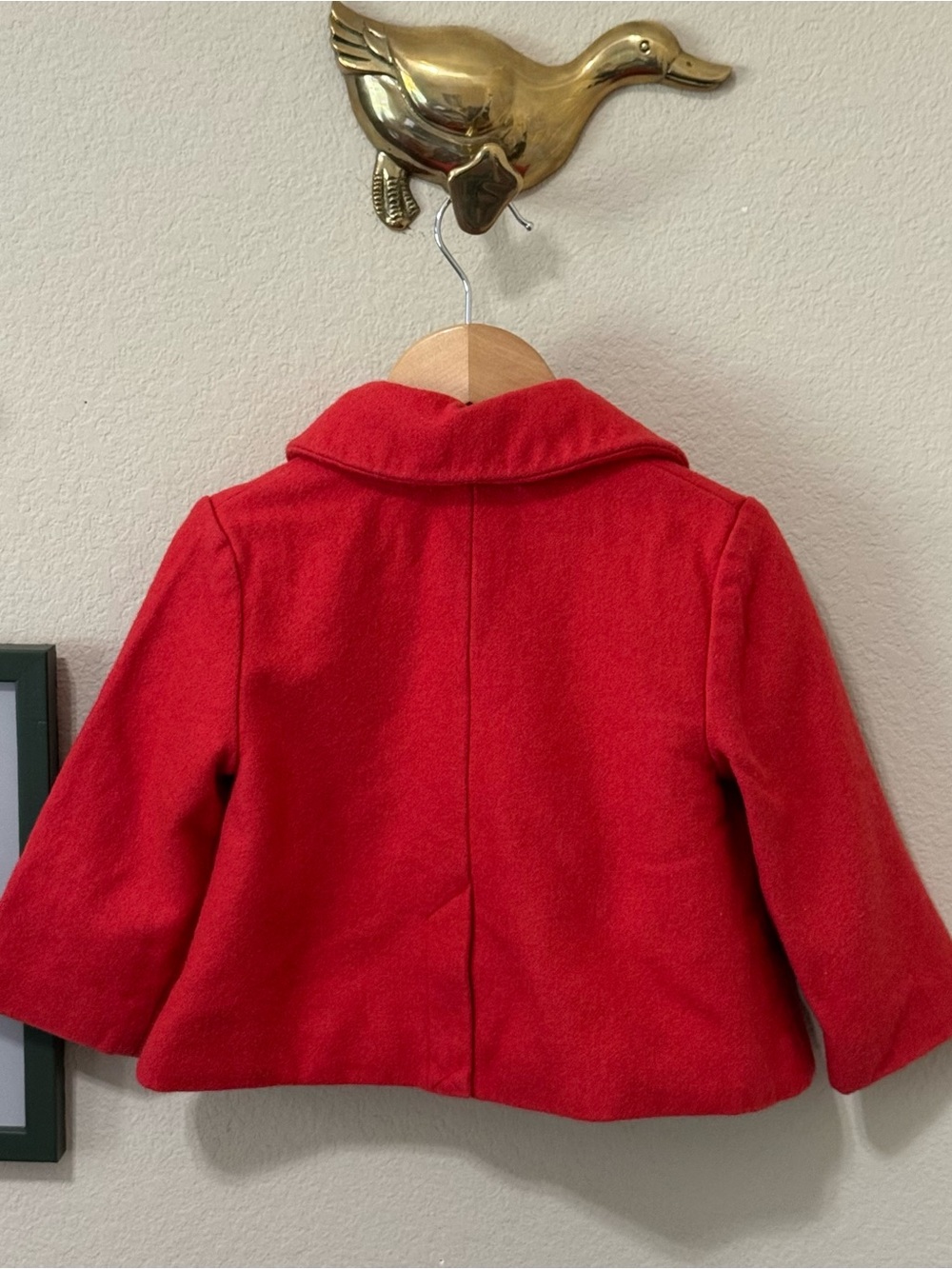 JANIE & JACK | Baby Girl Red Double-Breasted Wool Blend Peacoat 12-24 mths - Picture 11 of 16